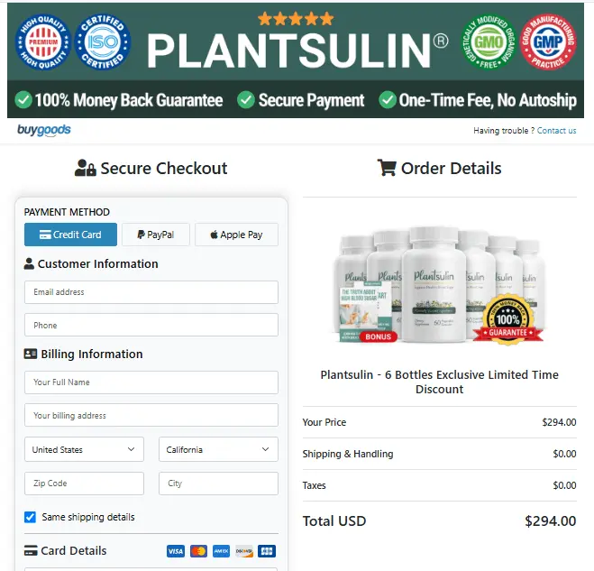 Plantsulin order